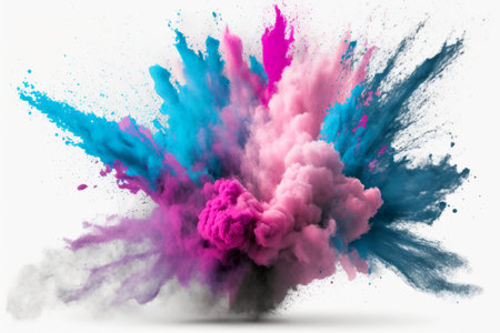 colorful powder paint explosion. abstract background. Generative aiの素材