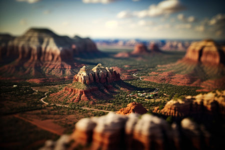 sunset view over beautiful natural rock formation. Generative aiの写真素材