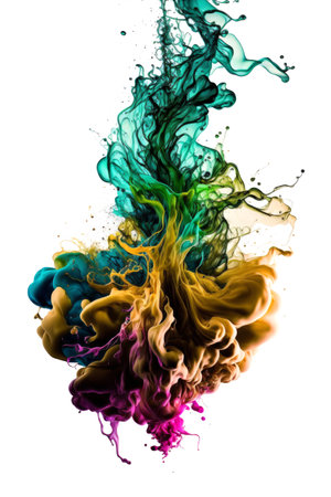 Colourful ink in water. abstract background. Generative aiの素材