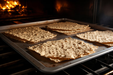 Traditional matzah bread a food eaten during passover. Generative aiの素材