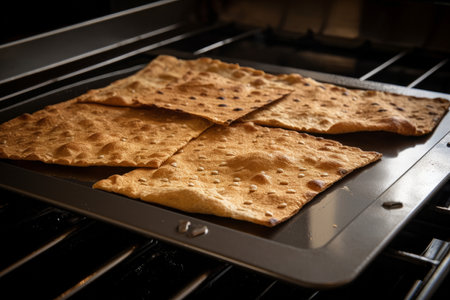 Traditional matzah bread a food eaten during passover. Generative aiの素材