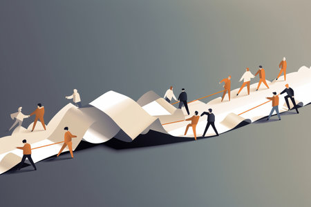 Business people with a paper receipt. Business accounting. Generative aiの素材