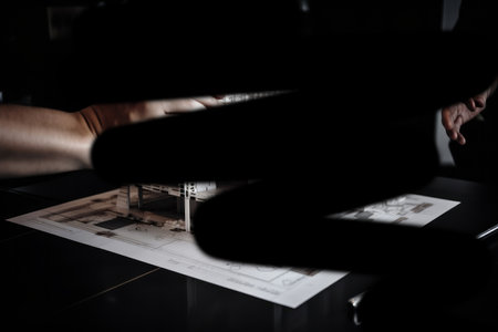Close up of an architect or engineer making a model house. Generative aiの素材