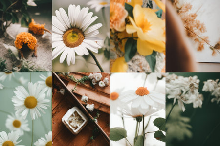 Summer holiday mood board collage of images. Generative aiの素材