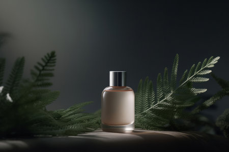 natural cosmetics products container. beauty product display. Generative aiの素材