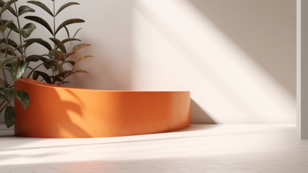 Product display background with sunlight and shadows on a wall. Generative aiの素材