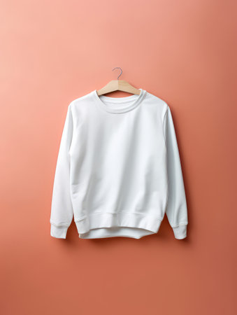 A blank white sweatshirt jumper mockup template. Generative aiの素材