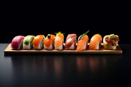 Delicious fresh sushi set. Generative aiの素材