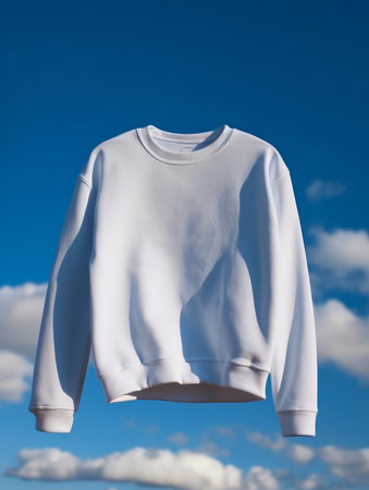 A blank white sweatshirt jumper mockup template. Generative aiの素材