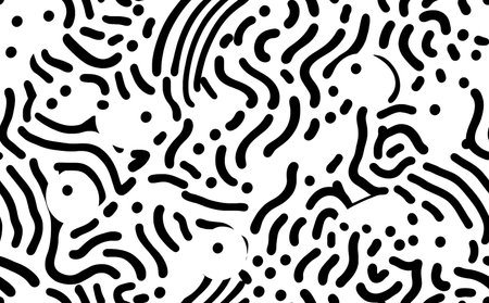 Simple black and white abstract seamless patternのイラスト素材