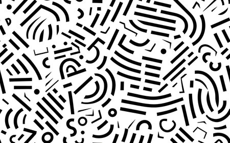 Simple black and white abstract seamless patternのイラスト素材