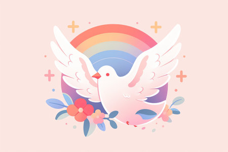Peace dove simple illustration design. Peace and solidarity symbol. Generative aiの素材