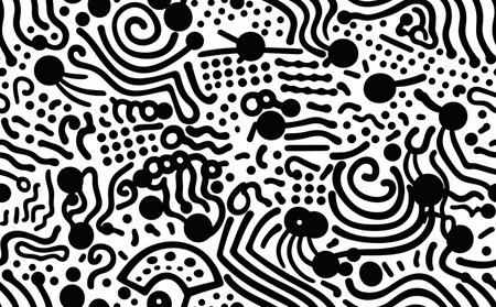 Simple black and white abstract seamless patternのイラスト素材