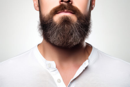 close up of a man with a well groomed beard. Generative aiの素材