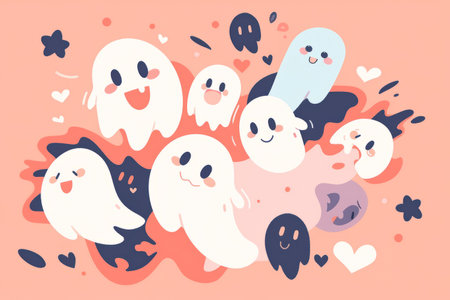 Cute halloween ghost illustration. seasonal designの素材