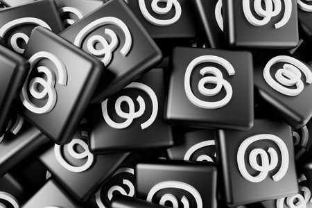 OXFORD, UK - July 2023: Threads logo. A new social media app from Meta to rival Twitter. 3D Renderingのeditorial素材