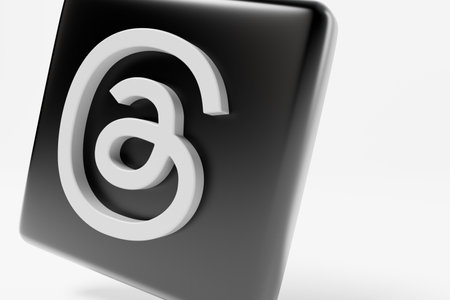 OXFORD, UK - July 2023: Threads logo. A new social media app from Meta to rival Twitter. 3D Renderingのeditorial素材