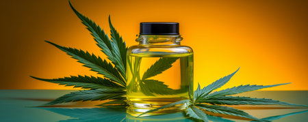 medical cannabis oil in a bottle, cbd oil made from marijuana plantの素材