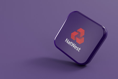 LONDON, UK - July 2023: Natwest bank company logo. 3D Rendering