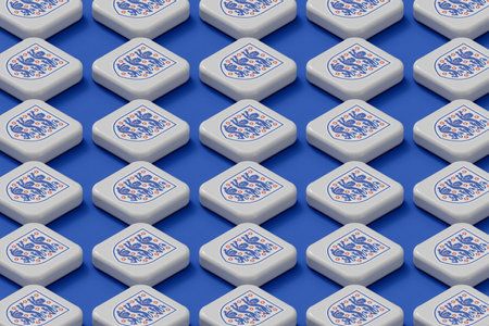 LONDON, UK - July 2023: England national football team logo. 3D Renderingのeditorial素材