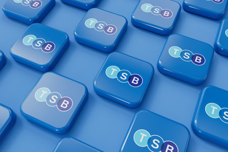 LONDON, UK - July 2023: TSB bank, Trustee savings bank, company logo. 3D Renderingのeditorial素材