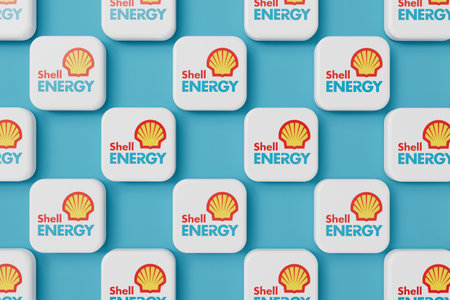 LONDON, UK - July 2023: Shall Energy gas and electricity energy supplier company logo. 3D Renderingのeditorial素材