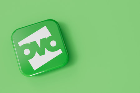 LONDON, UK - July 2023: Ovo gas and electricity energy supplier company logo. 3D Renderingのeditorial素材