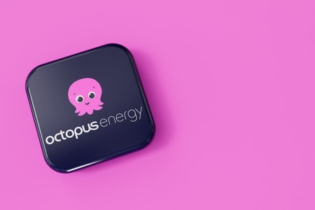 LONDON, UK - July 2023: Octopus Energy gas and electricity energy supplier company logo. 3D Renderingのeditorial素材