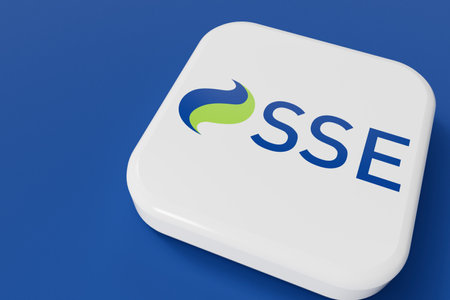 LONDON, UK - July 2023: SSE gas and electricity energy supplier company logo. 3D Renderingのeditorial素材