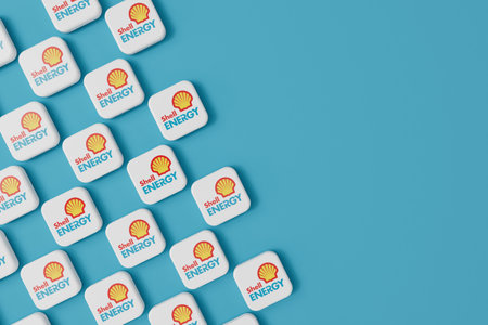 LONDON, UK - July 2023: Shall Energy gas and electricity energy supplier company logo. 3D Renderingのeditorial素材