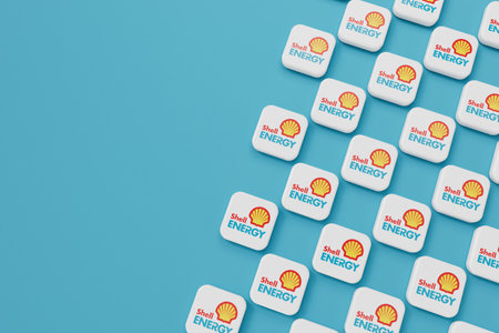 LONDON, UK - July 2023: Shall Energy gas and electricity energy supplier company logo. 3D Renderingのeditorial素材