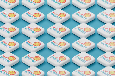 LONDON, UK - July 2023: Shall Energy gas and electricity energy supplier company logo. 3D Renderingのeditorial素材
