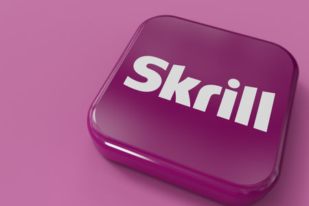 LONDON, UK - September 2023: Skrill online financial service provider company logo. 3D Renderingのeditorial素材