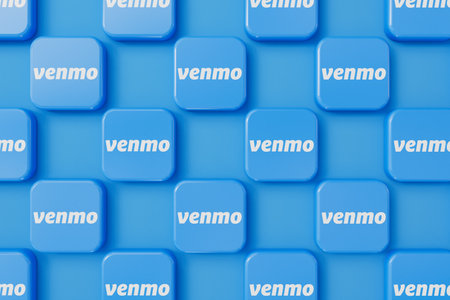 LONDON, UK - September 2023: Venmo online payment sharing service provider company logo. 3D Renderingのeditorial素材