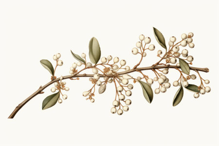 Vintage style illustration of a christmas festive mistletoeの素材