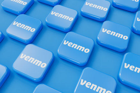 LONDON, UK - September 2023: Venmo online payment sharing service provider company logo. 3D Renderingのeditorial素材
