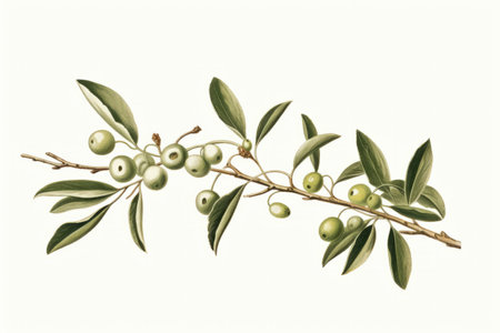 Vintage style illustration of a christmas festive mistletoeの素材