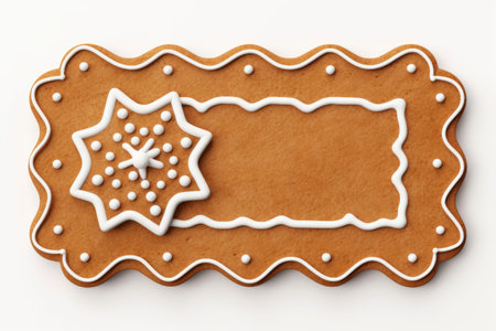 Christmas gingerbread frame with white frosted designの素材