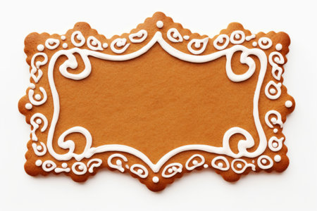 Christmas gingerbread frame with white frosted designの素材