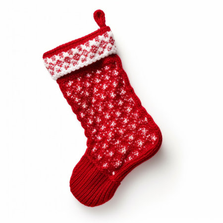 Christmas stockings isolated on a plain backgroundの素材