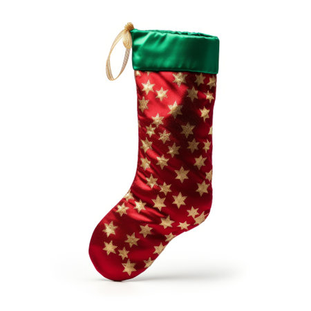 Christmas stockings isolated on a plain backgroundの素材
