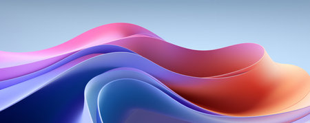 Abstract blue background with fluid wavy elements. Banner artwork for covers, wallpapers and headersの素材