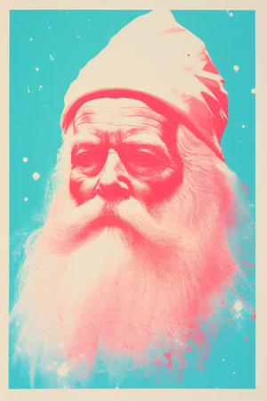 Vintage style santa claus poster bannerの素材