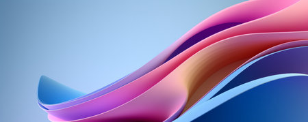 Abstract blue background with fluid wavy elements. Banner artwork for covers, wallpapers and headersの素材