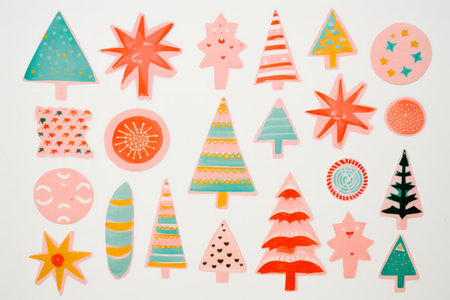 Minimal stylish festive Christmas tree print designの素材