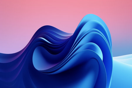 Abstract blue background with fluid wavy elements. Banner artwork for covers, wallpapers and headersの素材