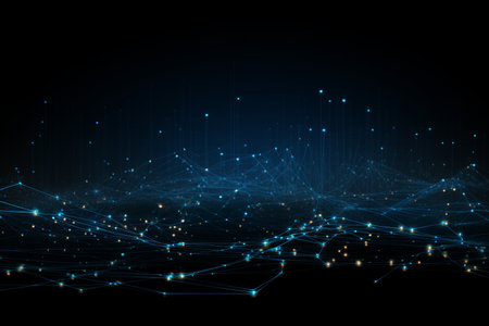 Abstract business futuristic background with glowing lines. Data technologyの素材