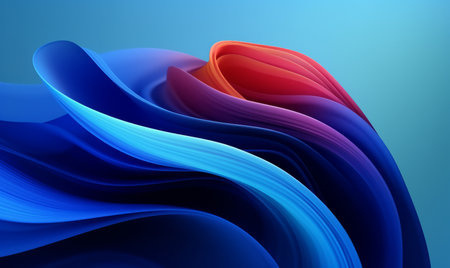 Abstract blue background with fluid wavy elements. Banner artwork for covers, wallpapers and headersの素材