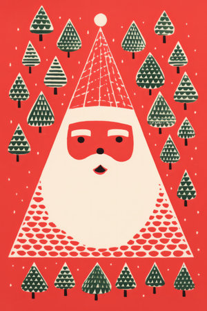 Vintage style santa claus cartoon graphic design poster bannerの素材