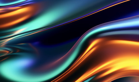 Abstract holographic iridescent neon fluid ripple wave backgroundの素材